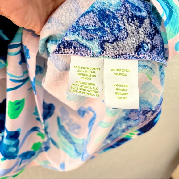 Lilly Pulitzer Lula Top Pink Tropics Sweet Pea Size Medium - Picture 7 of 11